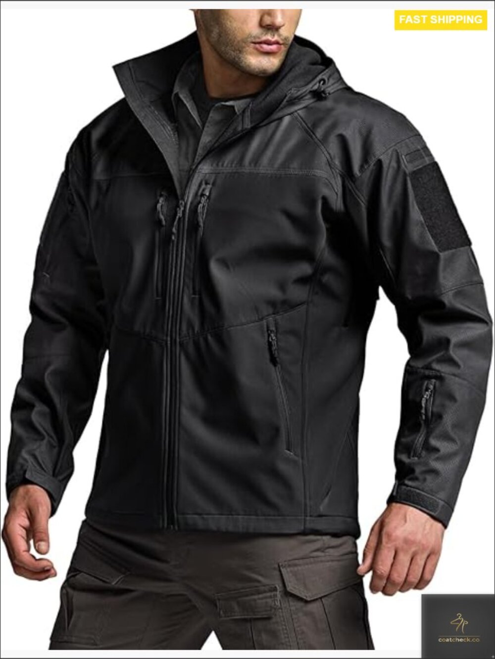 Men's Tactical Softshell Jacket Fleece Lined Water Resistant Windbreaker Outdoor